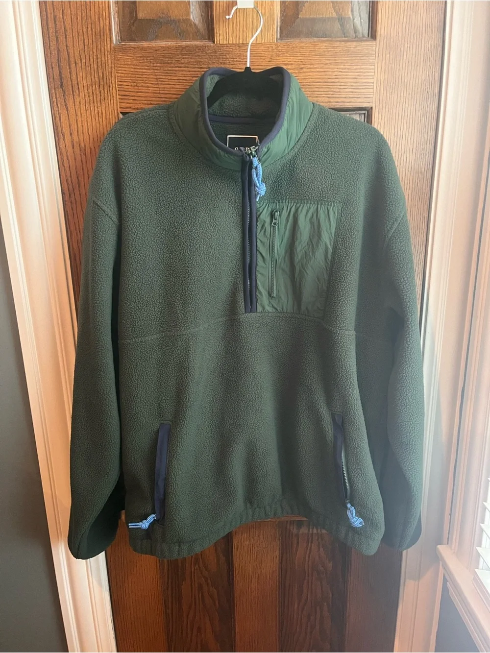 GAP Men's Forest Green Quarter-Zip Fleece Pullover
